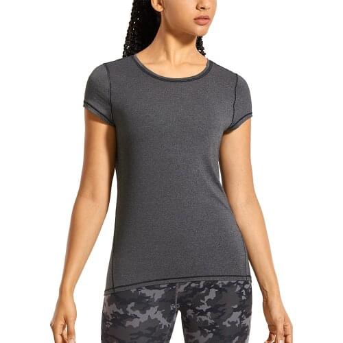 Womens Lightweight Heather Sports T-Shirt Activewear Running Workout Gym Short Sleeve Shirts