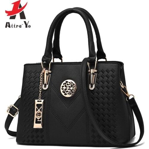 ATTRA-YO 2020 Women Handbag Luxury Classic Embroidery Female Crossbody Bag PU Leather High-quality Bag Sac Main Lady Hand Bag
