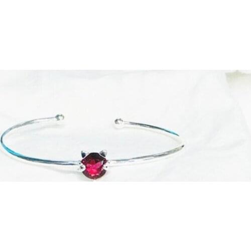 Sole Memory Heart Fresh Sweet Romantic Red Crystal Cat 925 Sterling Silver Female Resizable Bracelets SBR174