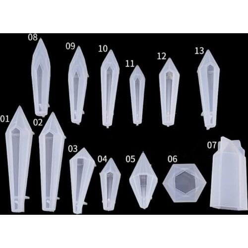 1 PC Resin Stone Pendulum Crystal Column Pendant Silicone UV Resin Mold Jewelry Tools