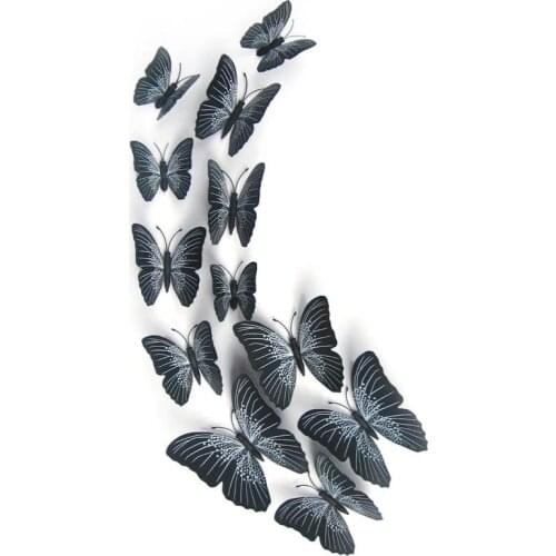 12 PCS Butterfly Wall Sticker Fridge Magnet Room Decor Decal Applique Home DSticker ecoration Accessories Sticker decoration