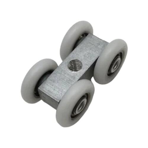 2pcs aluminum pulley bathroom glass moving door Sliding Door 4 Wheels roller mute pulley shower room accessories
