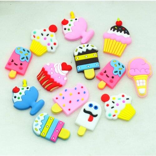 20PCS 20-35mm Soft Rubber Cake-ice cream Miniatures|Hair Bow Center Decorating|Party Cake Decorations