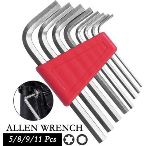 5/8/11 Pcs Hex Allen Key Allen Wrench Metric Inch L Wrench Metric Short Arm Tool Set Bicycle Accessories