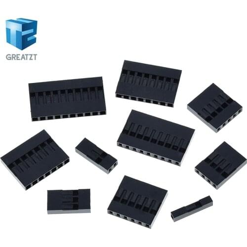 50Pcs Hot Sale Dupont Plastic Shell 2.54mm Single Row Dupont Connector 1P/2P/3P/4P/5P/6P/7P/8P/9P/10P 2*4pin/2*5pin Housing