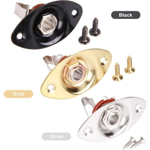 6.35mm Electric Guitar/Bass O-val Pickup Jack Poratble For Electric Guitar Parts & Accessories Gold/Silver/Black