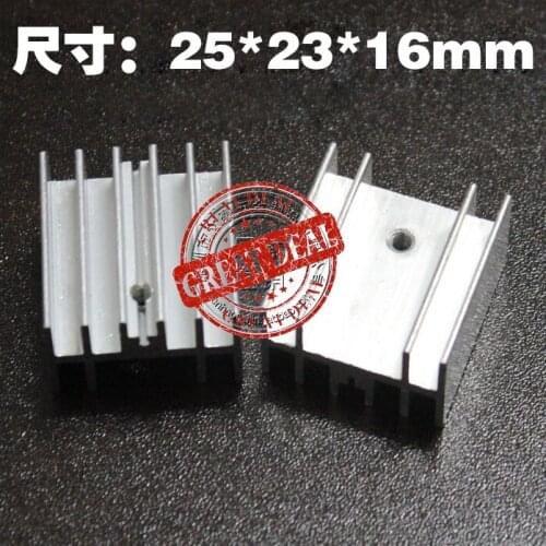 Free Shipping Wholesale 100PCS aluminum to220 heatsink 25*23*16MM Transistor heatsink radiation fin siver