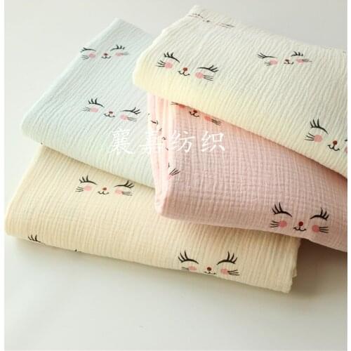 Cotton Crepe shuang ceng mian Gauze Childrens Clothing Clothes Fabric Seersucker Anti-Mosquito Pants Pajama Fabrics