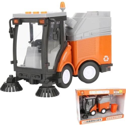 Children Simulation Road Sweeper Toy Garbage Truck Sanitation Processing Street Car Model Light Music Back Birthday Toy Car Gift