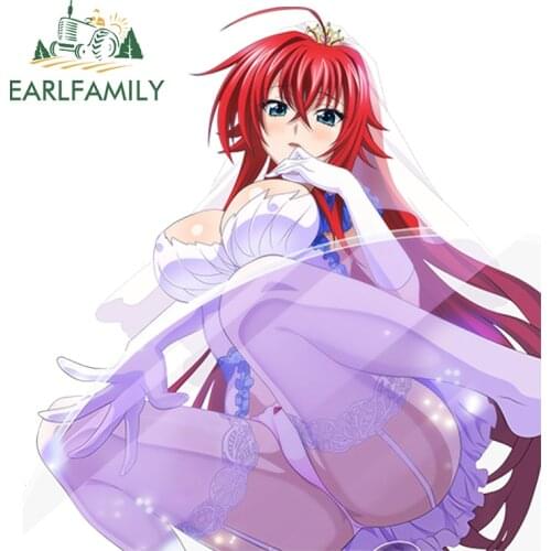 EARLFAMILY 13cm Sexy Uniform Girl Decal 3D High School DxD Waterproof Car Sticker Rias Gremory Vinyl Waterproof JDM Car Styling