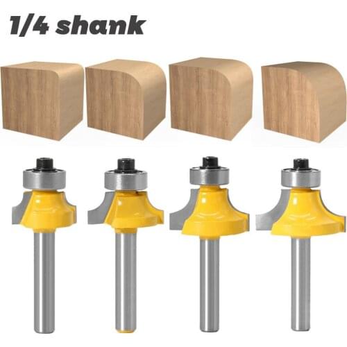 1PC 1/4" 6.35MM Shank Milling Cutter Wood Carving Corner Round Over Router Bit Bearing Wood Woodworking Tool Tungsten Carbide