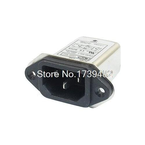 IEC 320 C14 Male Socket Panel Mount Power Line EMI Filter CW1D-10A-T