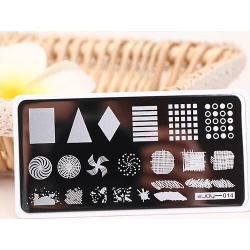 Quality 6.5cm*12cm Rectangle Nail Stamping Plates Graphics Image Nail Stamping Plates Stainless Steel Nail Art Stamp Templates