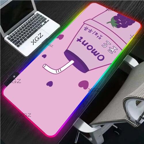 XGZ Kawaii Mousepad RGB Pink Bottle Suitable for Girl Gamer Notebook Gaming Accessories LED Office Gaming Table Keyboard Rug Mat