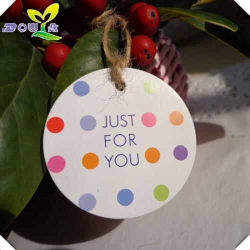 Circular Color "Just For You" Decoration Tag Gift Box Baking Bag Hang Tag Label