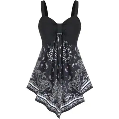 Vest Women Fashion Ladies Flower Bohemia Print Tank Tops Sleeveless Tee 2021 New Summer Shirts Clothes Lady Casual Girls Clothes