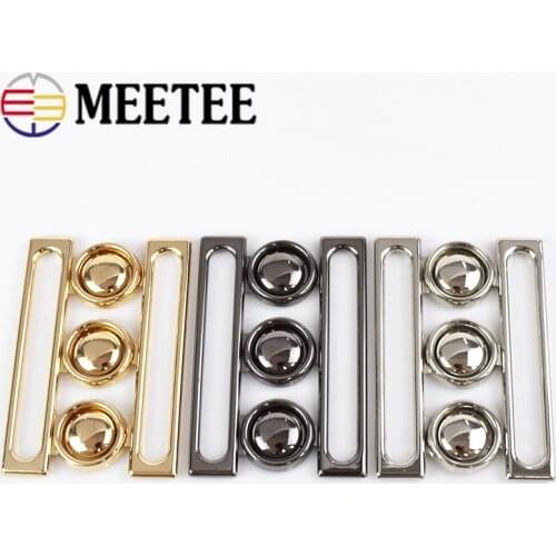 Meetee 2/4pcs 60mm Metal Buckles Women Coat Down Jacket Waistband Belt Clasp DIY Garment Buttons Decoration Sewing Accessories