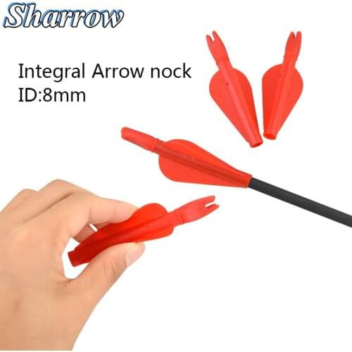 Many Plastic Arrow Tail ID8mm Arrow Nock Overall with Feather Vanes Integral for Aluminum/Carbon Crossbow Bow Hunting Archery