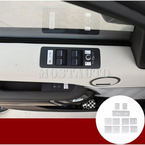 For Land Rover Range Rover Sport Inner Car Door Lock & Unlock Button Trim Cover 2014-2017 11pcs Car Decor Car Trim