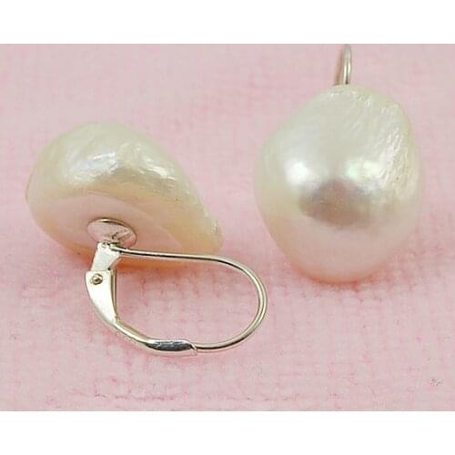 Newest Irregular Pearl Earrings,White Natural Baroque Pearl Jewelry,S925 Sterling Silvers Dangle Earring,Perfect Women Chirstmas