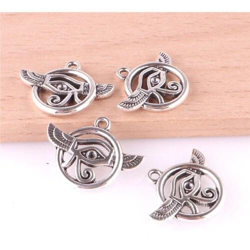 12pcs 23467 Antique Silver Eye of Horus Charms Pendant For Jewelry Making Bracelet Handmade Accessories