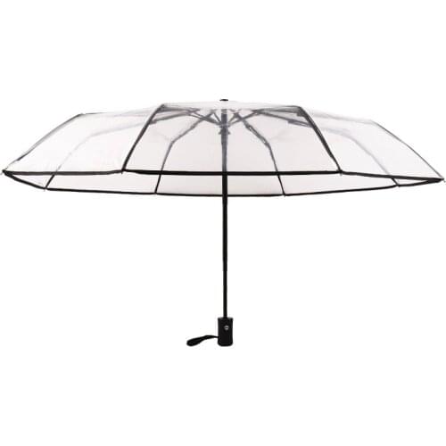 Transparent Umbrella Fully-automatic Womens Umbrella Portable Automatic Transparent Umbrella Rain Women