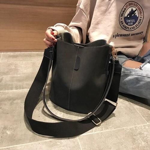 Female Bag Shoulder Handbag Womens Leather Brown PU Magnetic Buckle Large Capacity Bucket Shopper Tote Bags For Woman