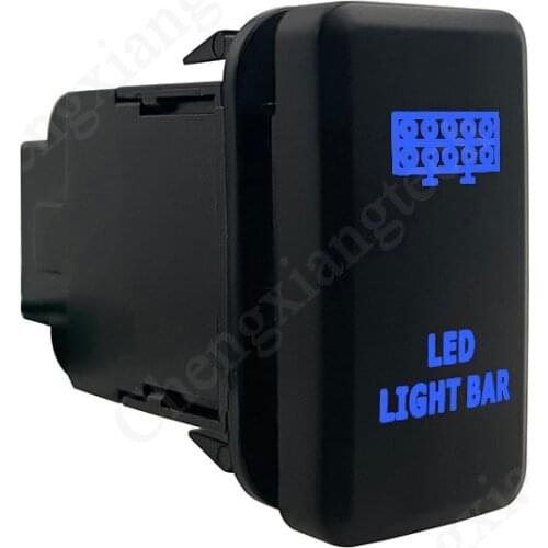 Blue LED Car Push Button Switch Led Light Bar For Toyota Prado Landcruiser Hilux FJ Cruiser ON OFF Switch + Wire 12 Volt 3Amp