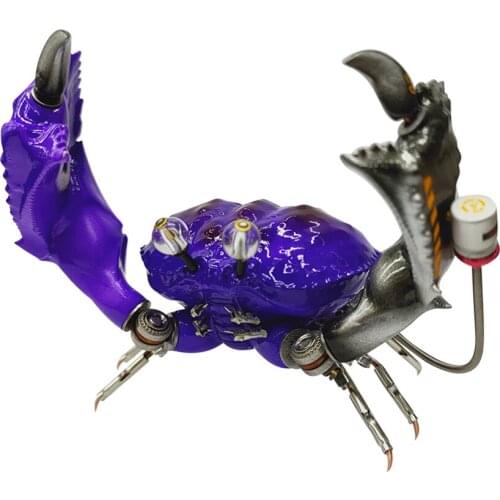 Steampunk Style Mechanical Crab Insect Model 3D Metal Reptiles Crafts For Home Decor - Purple