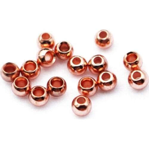 Tigofly 50 pcs/lot 3.2mm Copper Beads Fly Tying Beads Weight Nymph Head Jig Fly Tying Materials Fly Fishing
