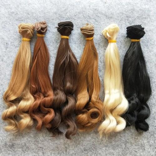 6PCS/LOT Hot Sale DIY BJD Wig Hair 25CM Culry Doll Hair For Doll Wigs