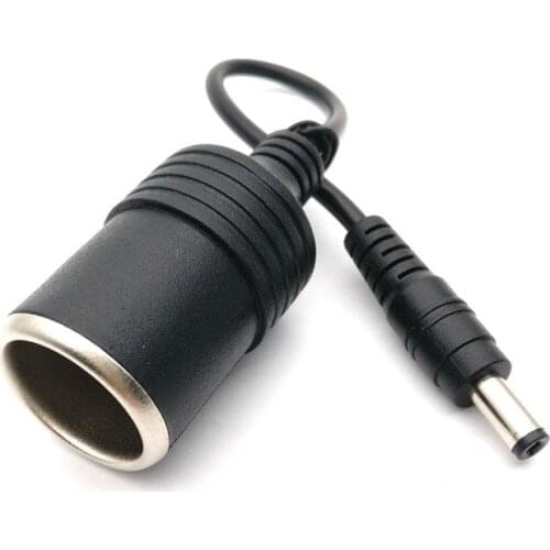 High Quality 12V Female Car Cigarette Lighter Socket Plug Connector Charger Cable Adapter DC 5.5 * 2.1mm 5A Amper