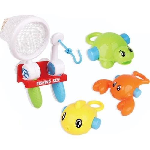 Fun Animal Baby Bath Toys For Children Kids Bathroom Play Water Fishing Game Net Fish Water Spraying Multiple Play Toy Set