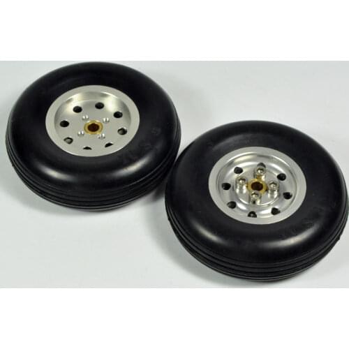 1 Pair 1.75inch Solid Rubber Wheels with Aluminum Hub For RC Airplane H17mm