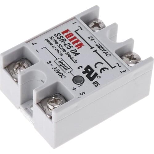 1pcs SSR-25DA Durable Solid State Relay Gray Reliable Module 3-32V DC To 24V-380V AC 25A Automobile Accessories Fit for Cars