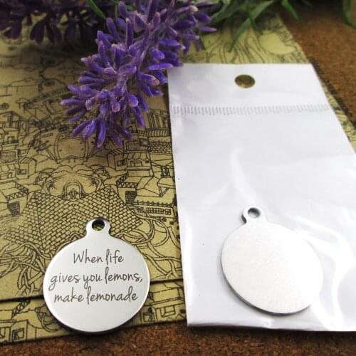 10pcs--"when life gives you lemons,make lemonade"stainless steel charms more style for choosing DIY Charms pendants for necklace