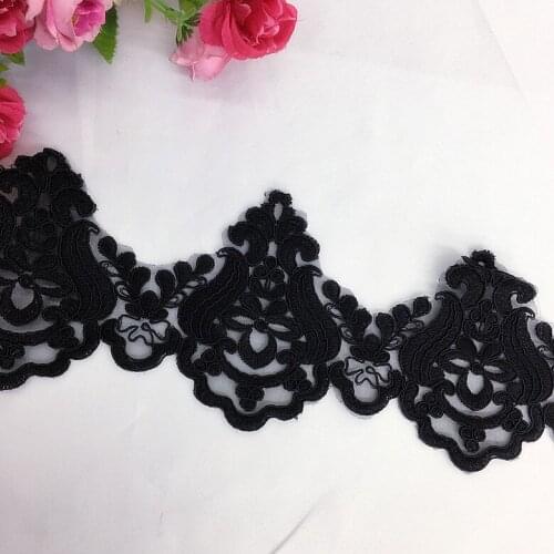 2Yards /Lot off white car bone lace headdress wedding accessories handmade DIY fabric applique patch width 12cm SC062