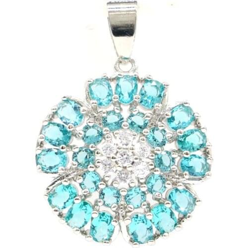 32x22mm Multi Color Created Golden Citrine Violet Tanzanite Rhodolite Garnet CZ For Women Fine Jewelry Silver Pendant