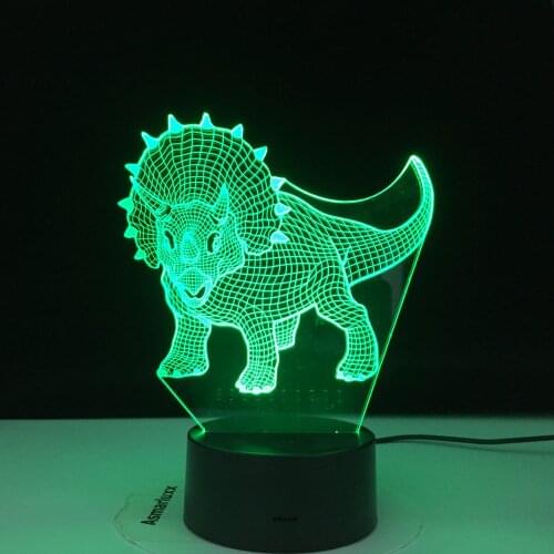 3D LED Night Lights Triceratops Dinosaur with 7 Colors Light for Home Decoration Lamp Amazing Visualization Dropshipping Gift