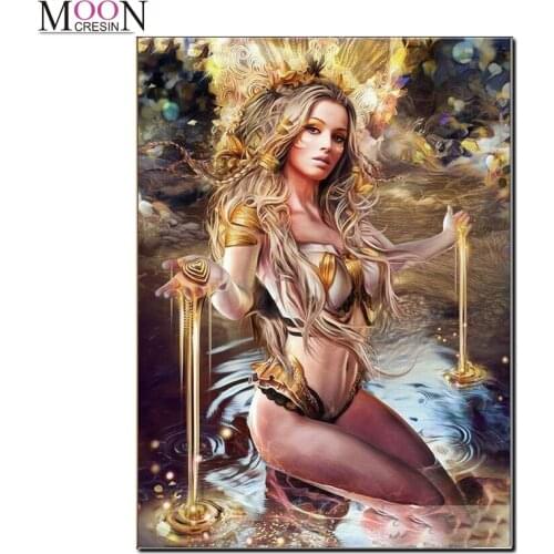 New Diy Diamond Painting Beauty Lady Head Embroidery Cross Stitch Mosaic Full Square Round Drill Rhinestones Home Decor Needle