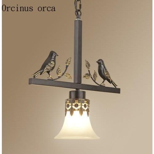 American single head bird chandelier dining room living room bar bedroom balcony aisle retro creative personality pendant lamp