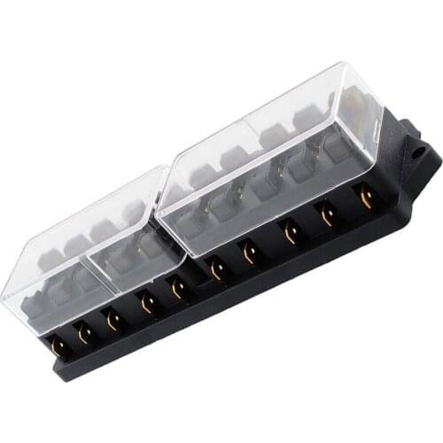 Car 10 Way Standard Blade Fuse Box Block Holder Plug Socket 12V 24V
