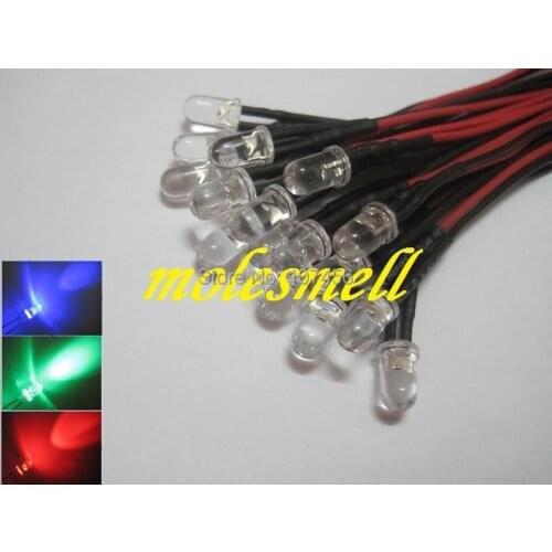 Free shipping 50pcs 5mm 12v red/blue/green rgb fast flashing flash LED Light Set Pre-Wired 5mm 12V DC Wired blinking rgb led