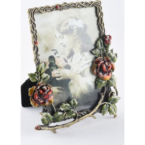 Zinc Alloy Photo Frame Decoration Living Room Light Luxury American Bedroom Desktop Creative Personality Retro Picture Frame