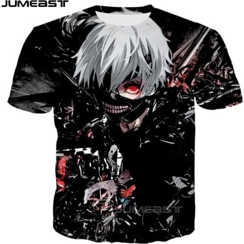 Jumeast Brand Men Women 3D Printed T-Shirt Anime Tokyo Ghoul Short Sleeve New Fashion T Shirt Sport Pullover Summer Tops Tees