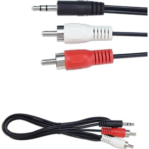 3.5mm to 2 RCA Aux Audio Line Cable 1M 3.5mm Stereo to 2 RCA Y CABLE FOR PC DVD TV VCR Speakers Camera Video Audio Cable Cord