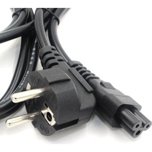 EU European AC Power Cord Euro IEC C5 Power Adapter Cable 1.2m 1.5m 1.8m Power Cable For Notebook Laptop PC Computer Monitor