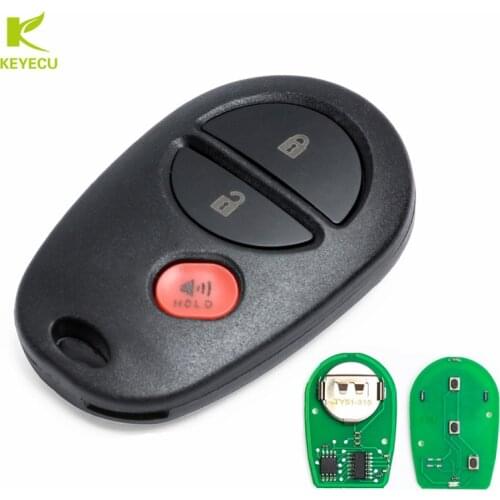 KEYECU 3Button Replacement Remote Car Key Fob for Toyota Tacoma Sienna Sequoia Tacoma 2005-2016 FCC ID:GQ43VT20T