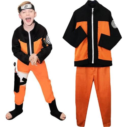 Classic Anime Cosplay Naruto Kids Cosplay Costume Junior Uzumaki Black Naruto Kids Gift New