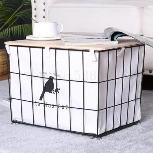Receipt Box With Lid Nordic Finishing Box Iron Art With Wheels Toy Clothing Storage Box Industry Wind